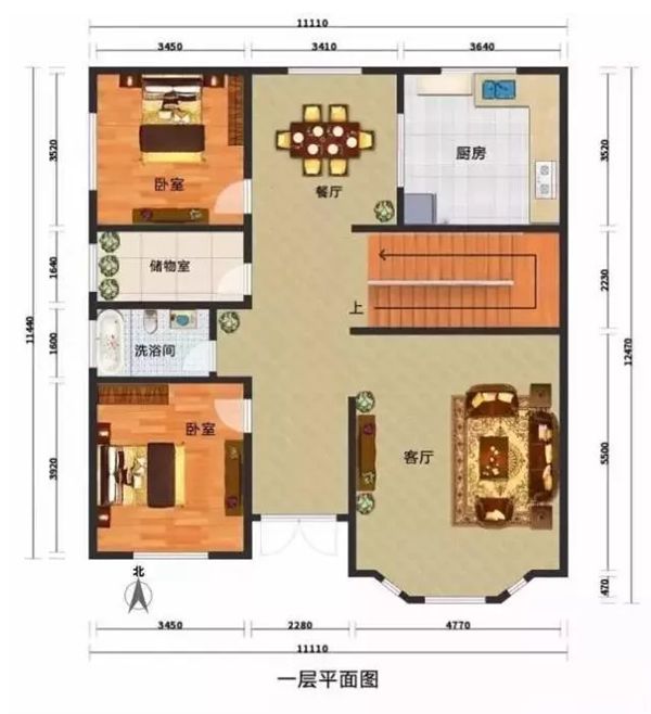 一棟浪漫法式輕鋼別墅設(shè)計案例(圖2) 輕鋼別墅平面圖