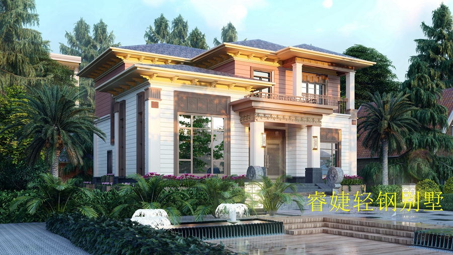 農(nóng)村建房?jī)蓪虞p鋼別墅得多少錢？