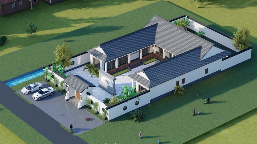 輕鋼別墅四合院效果圖和特點(diǎn)(圖2) 輕鋼別墅四合院效果圖和特點(diǎn)(圖2)