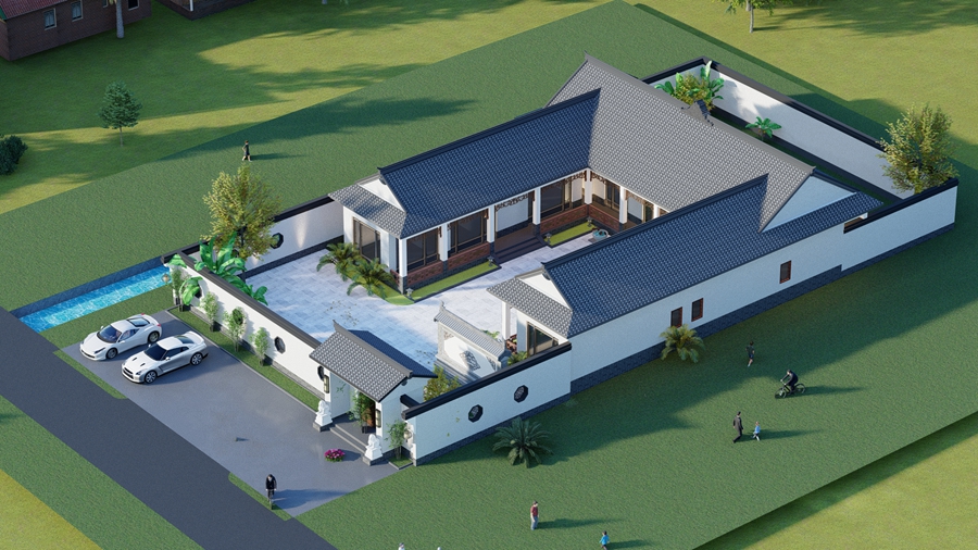 輕鋼別墅四合院效果圖和特點(diǎn)(圖3) 輕鋼別墅四合院效果圖和特點(diǎn)(圖3)