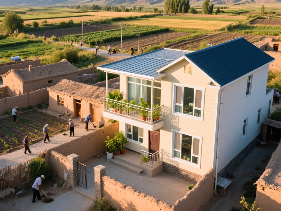 睿捷輕鋼別墅公司在新疆搭建的一棟輕鋼別墅 睿捷輕鋼別墅公司在新疆搭建的一棟輕鋼別墅