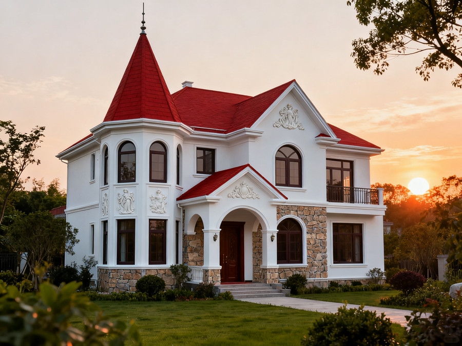 兩層220㎡歐式雙層尖頂別墅戶型