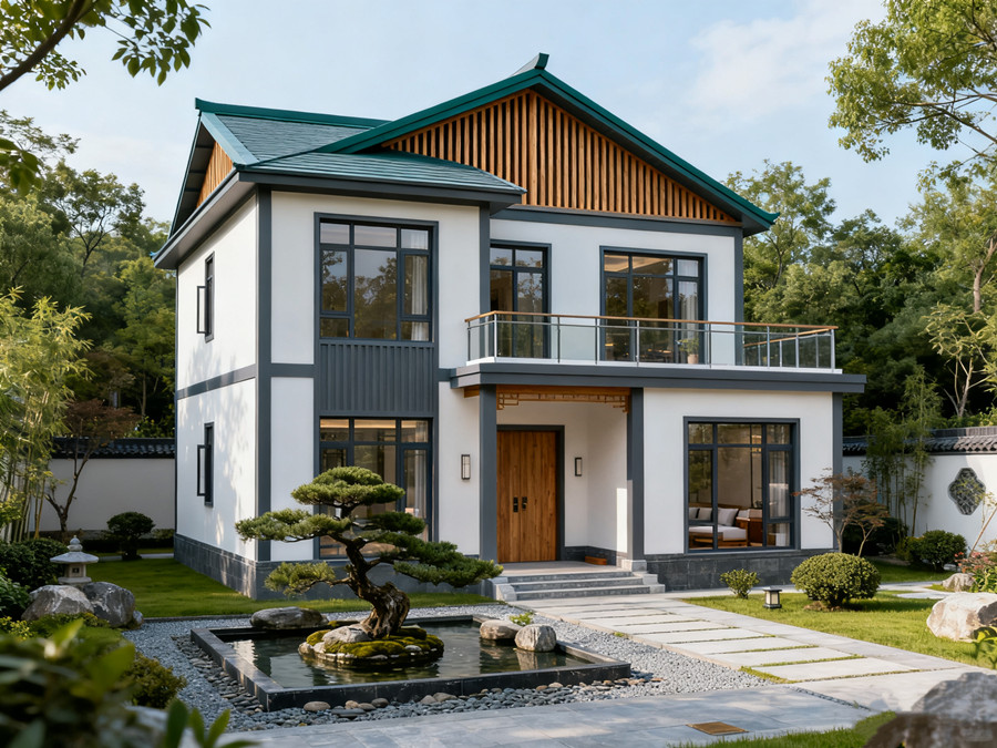 兩層260平方米現(xiàn)代中式風(fēng)格的輕鋼別墅戶型賞析(圖1) 兩層260平方米現(xiàn)代中式風(fēng)格的輕鋼別墅戶型賞析(圖1)